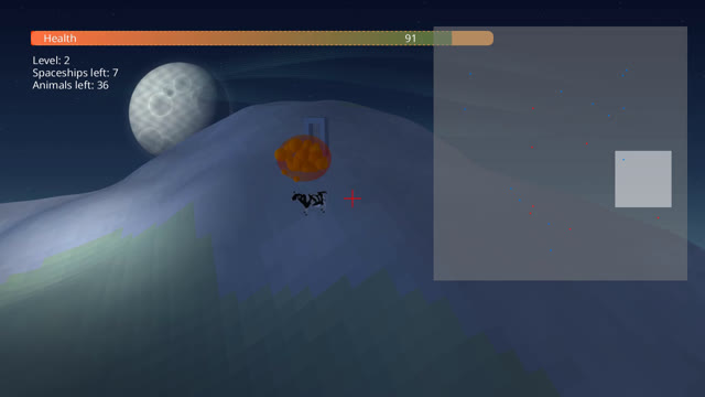 Level 2: UFO explosion above a cow