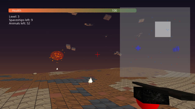 Level 3: Explosion and nearby chickens